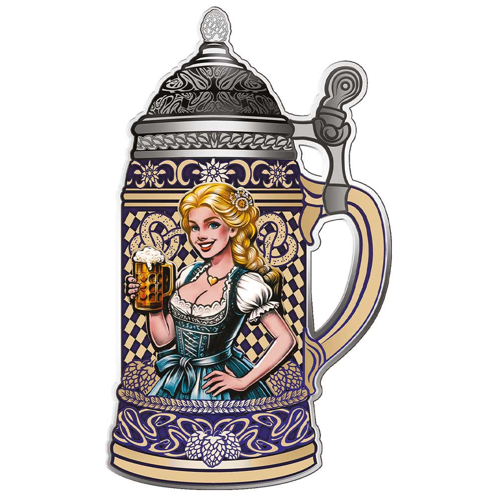 1 Dollar Argent BE 2024 colorisée - Chope de bière