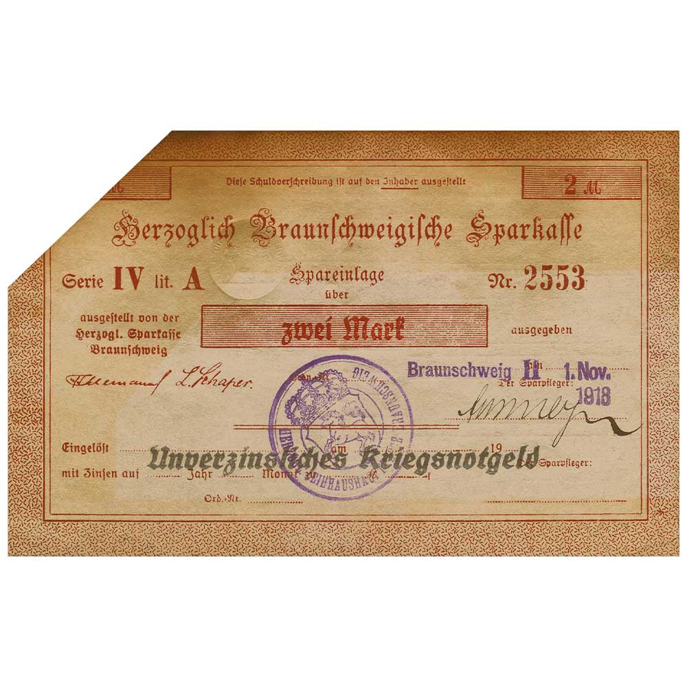 Billet de nécessité Allemagne 1918 - Brunswick