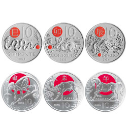 Lot 6 x 10 Euro Saint-Marin colorisées 2023-2024