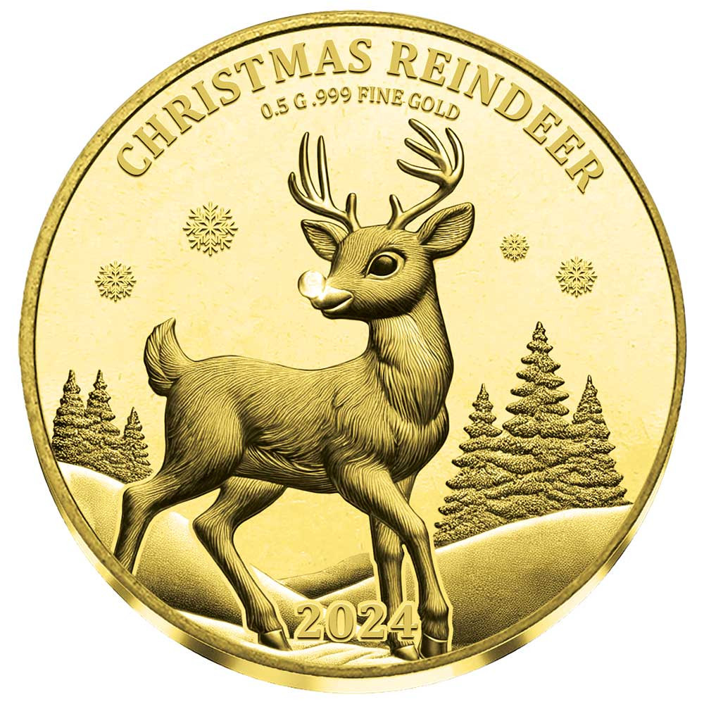 100 Francs Or CFA 2024 - Renne de Noël