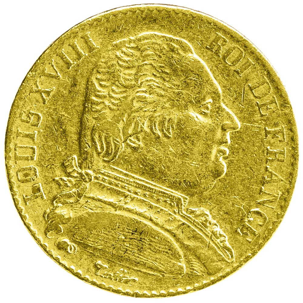 20 Francs Or Louis XVIII Buste Habillé 1815K