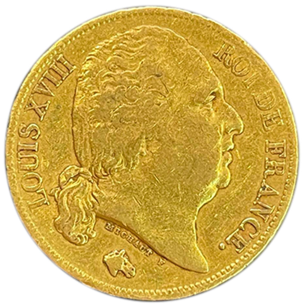 20 Francs Or Louis XVIII Buste Nu 1818W