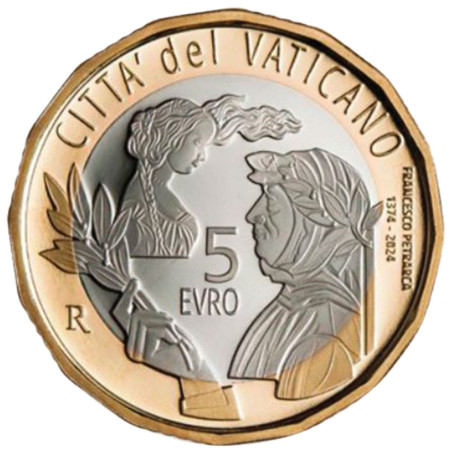 5 Euro Vatican BE 2024 - Francesco Petrarca (2)