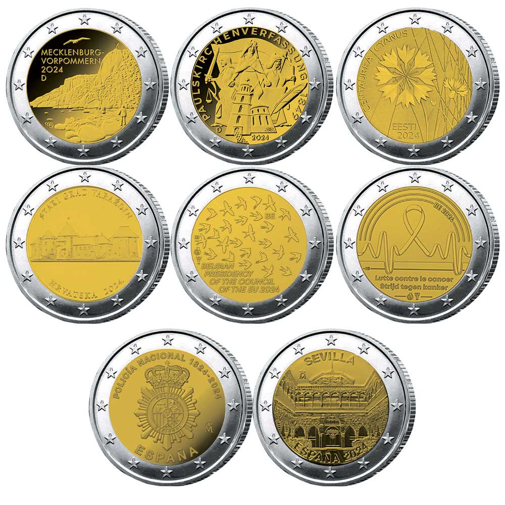 Lot 24 x 2 Euro commémoratives 2024
