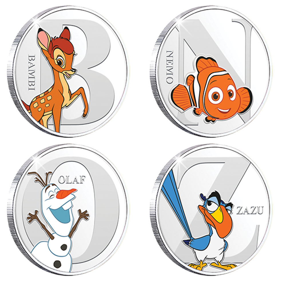 Coffret 4 pièces de collection colorisées - Disney