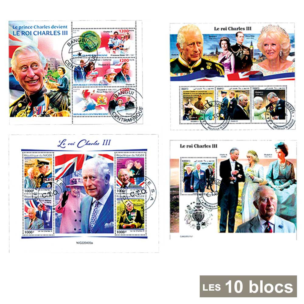 10 blocs-feuillets Charles III