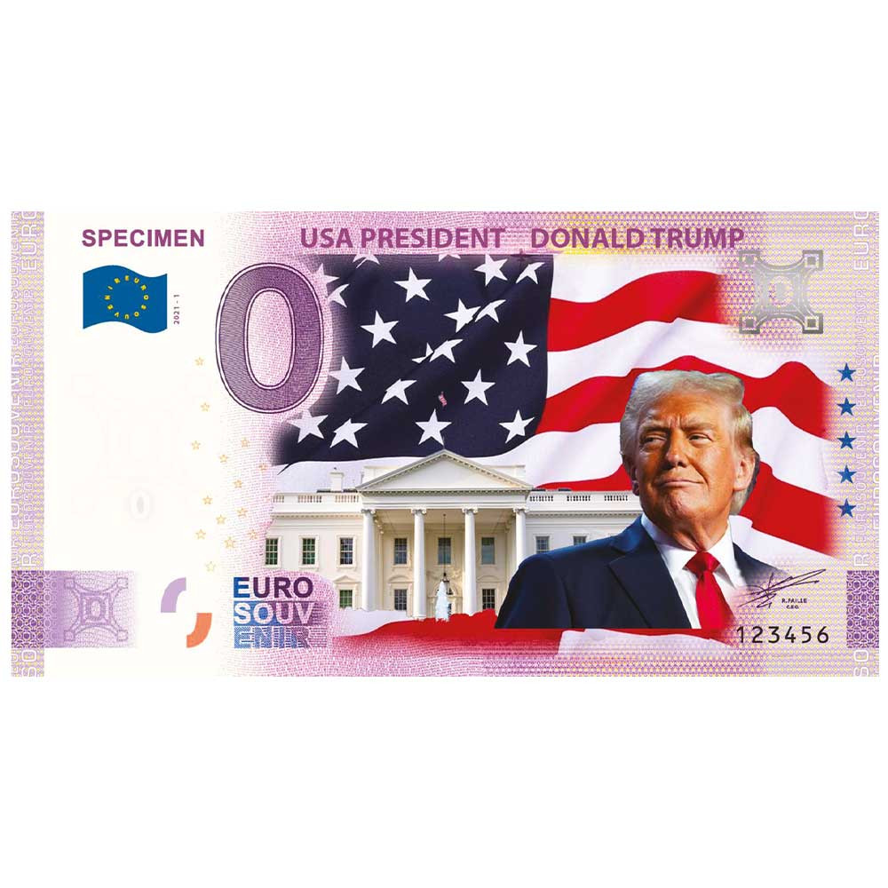 Billet souvenir 0 Euro colorisé - Donald Trump
