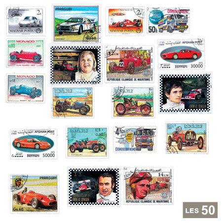 50 timbres voitures de sport