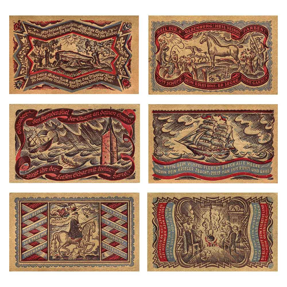 Lot de 6 billets Allemagne 1921