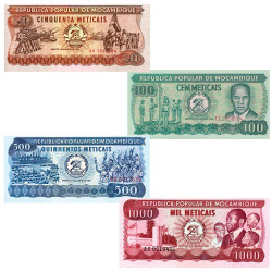 Lot 4 billets Mozambique 1980