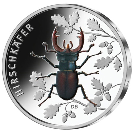 5 Euro Allemagne 2024 colorisée - Lucane cerf-volant
