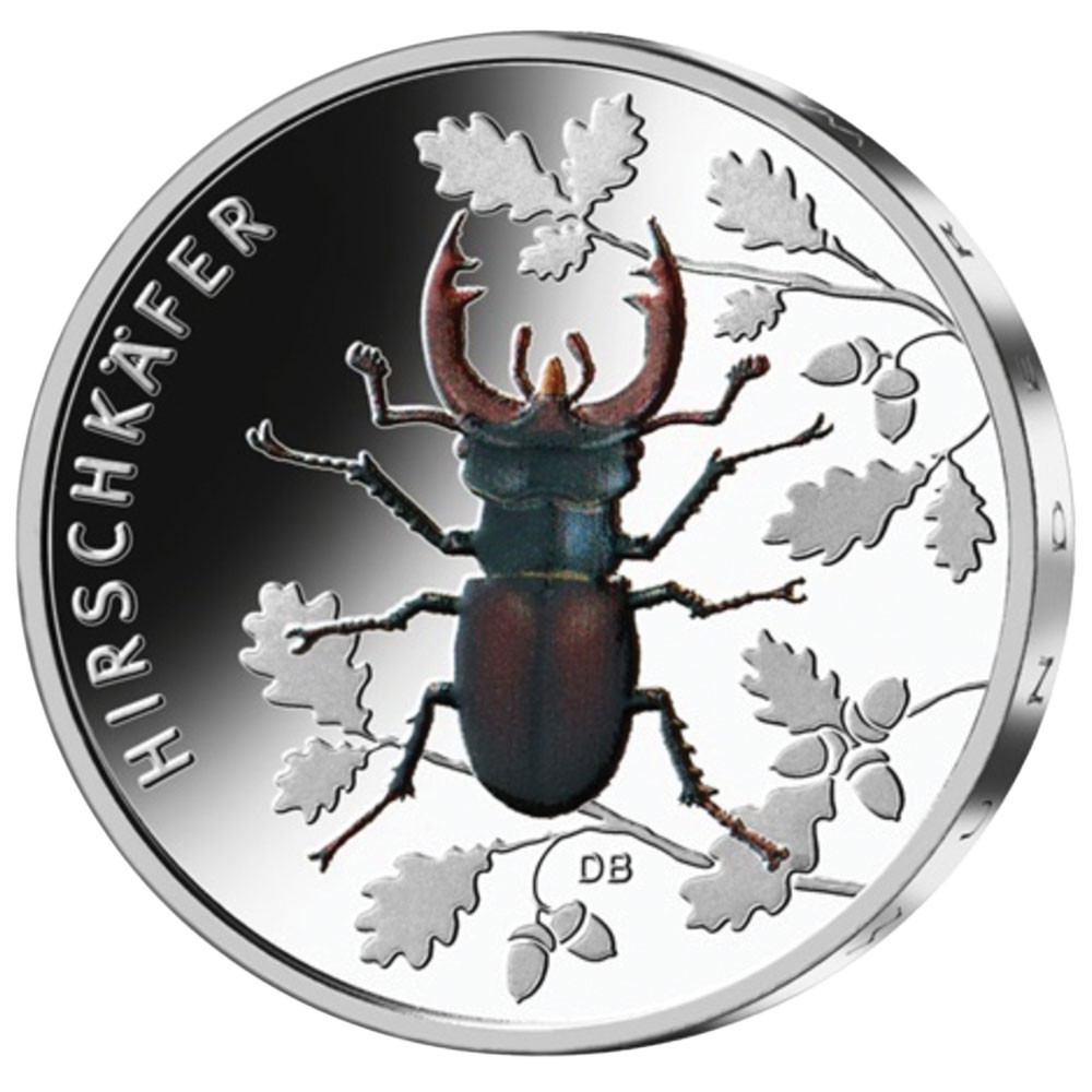 5 Euro Allemagne 2024 colorisée - Lucane cerf-volant
