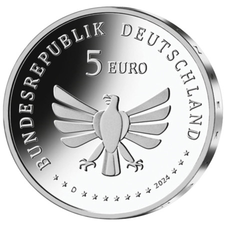 5 Euro Allemagne 2024 colorisée - Lucane cerf-volant