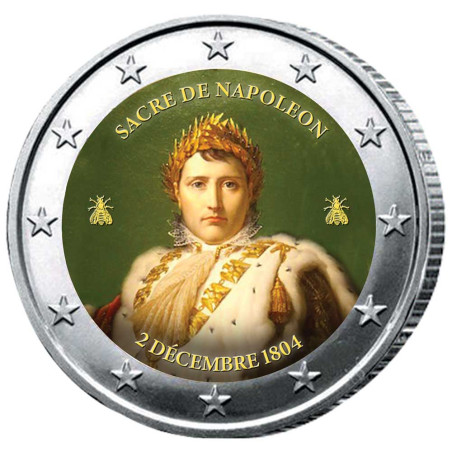 La 2 Euro Sacre de Napoléon colorisée offerte*