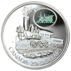 20 Dollars Argent Canada BE 2001 - Train hologram