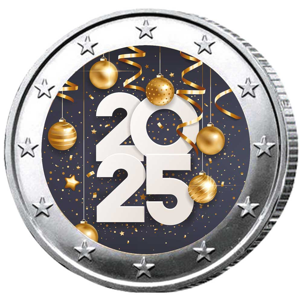 2 Euro Bonne Année 2025 colorisée