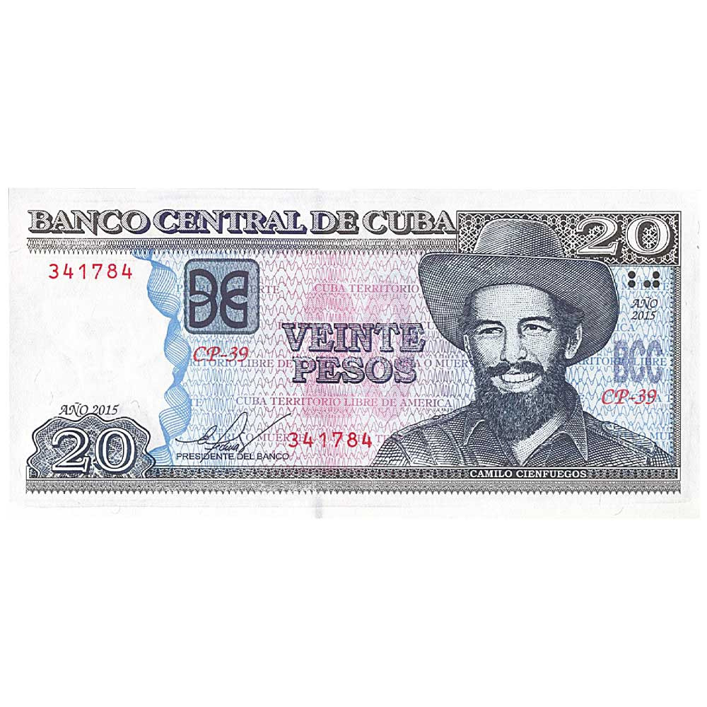 20 Pesos Cuba 2015 - Camilo Cienfuegos - Révolutionnaire