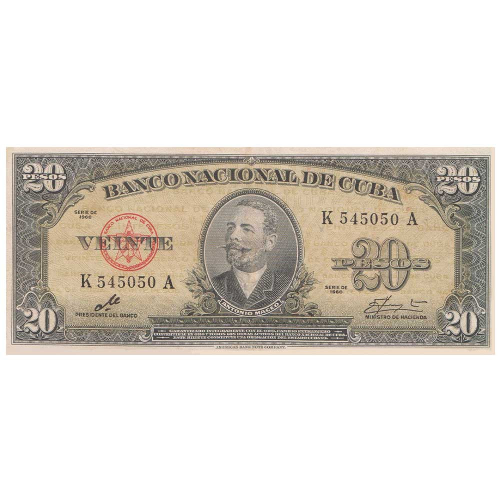 20 Pesos Cuba 1960 - Antonio Maceo - Général