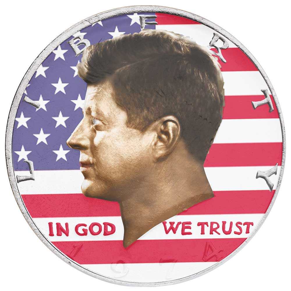 1/2 Dollar USA 1971-1994 colorisé - John Fitzgerald Kennedy