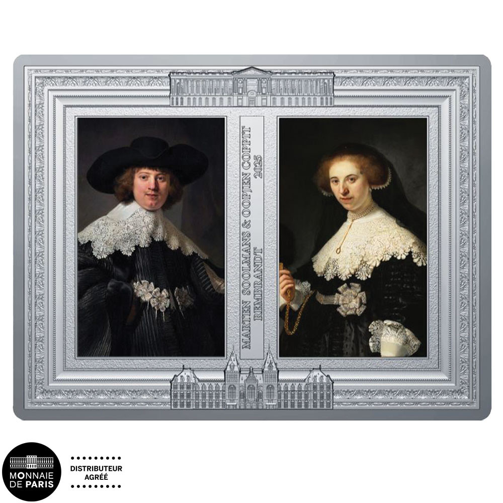 10 Euro Argent France BE 2025 colorisée - Portraits de Marten Soolmans et Oopjen Coppit