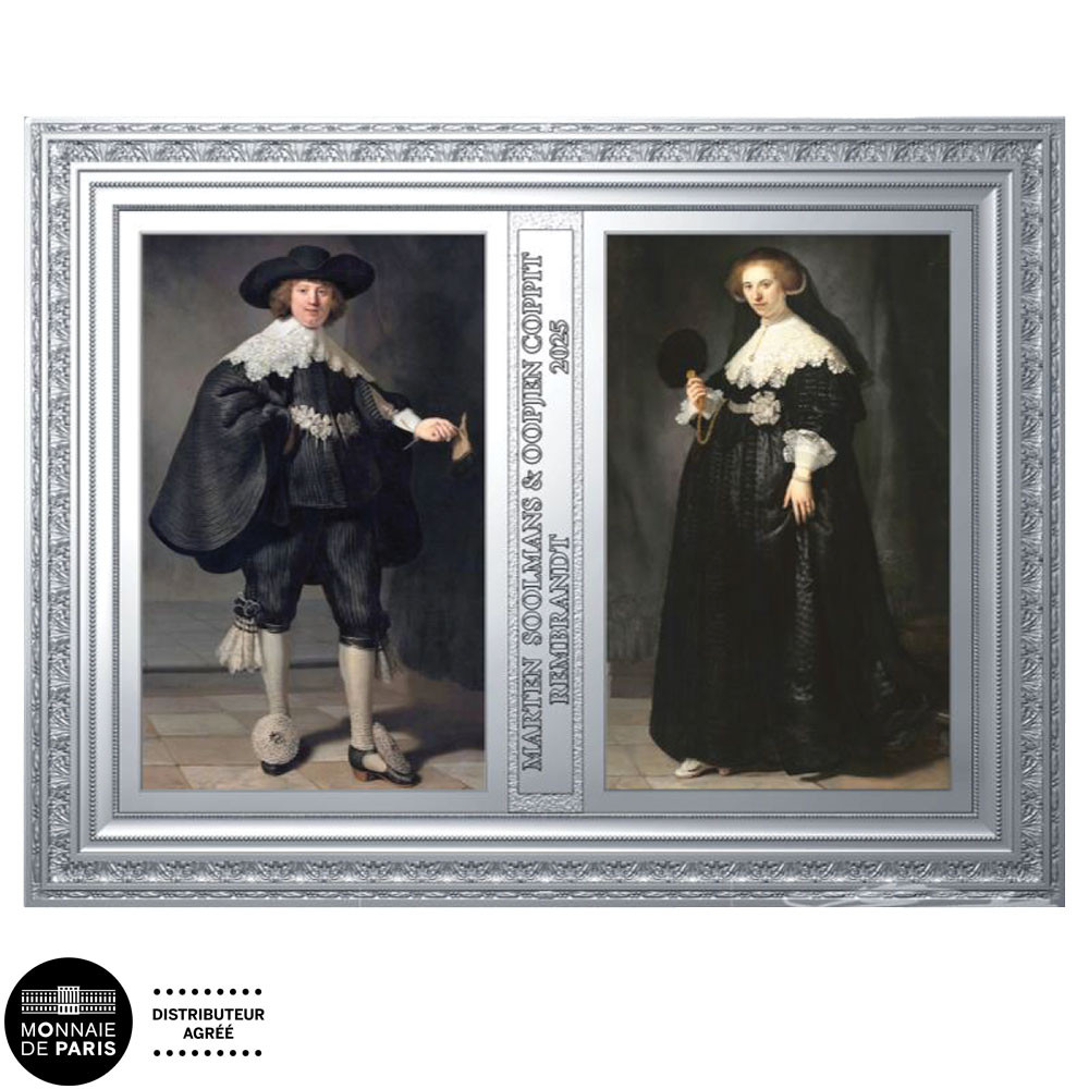 250 Euro Argent France BE 2025 colorisée - Portraits de Marten Soolmans et Oopjen Coppit