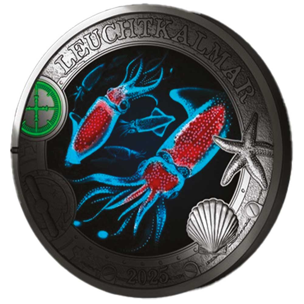 3 Euro Autriche BU 2025 colorisée et luminescente - Calmar luciole