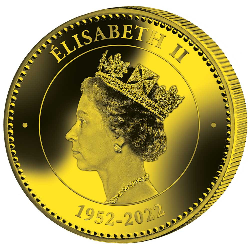 Pièce de collection dorée - Élisabeth II