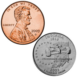 Lot des 2 monnaies Dollar USA