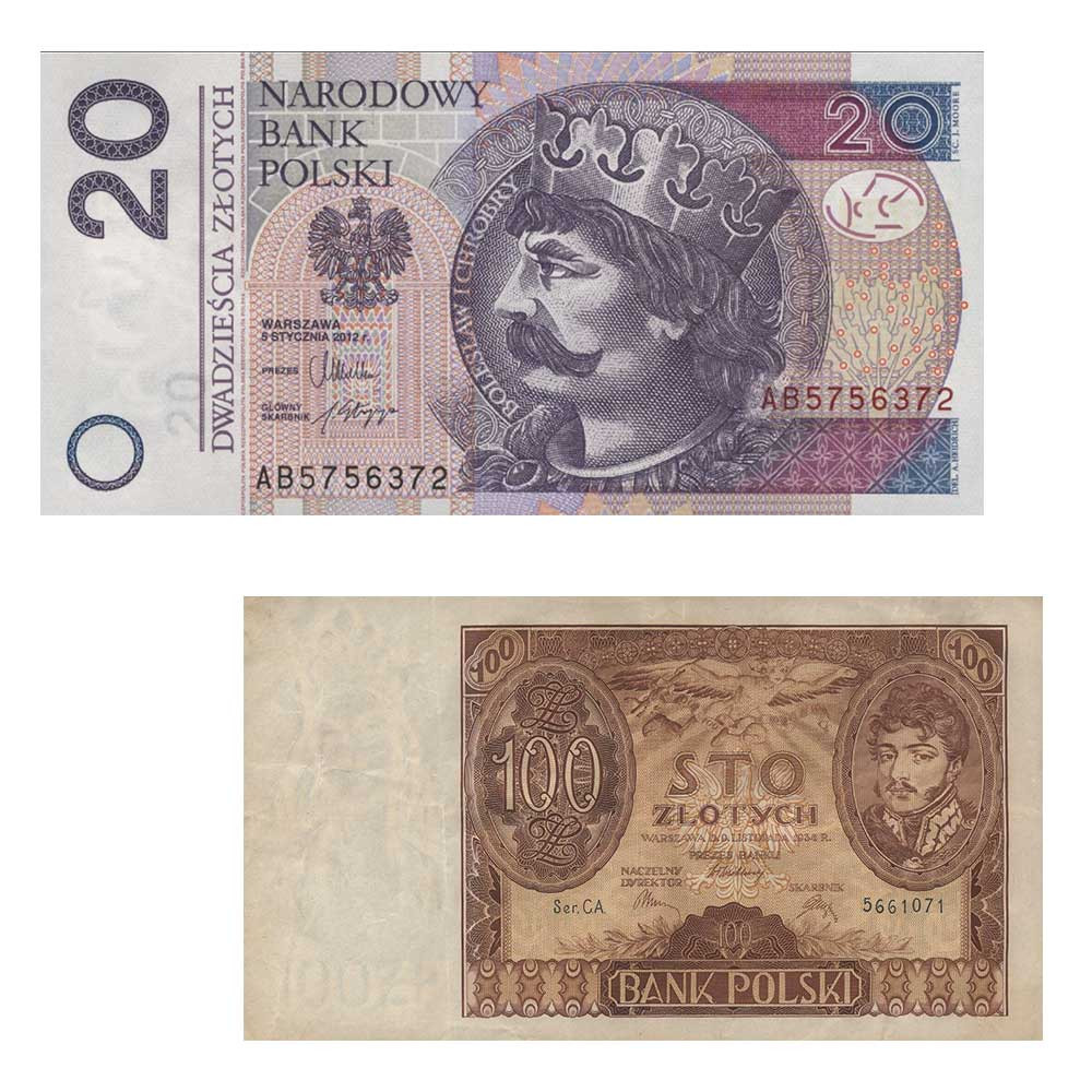 Lot 2 billets Pologne