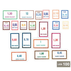 100 timbres fictifs
