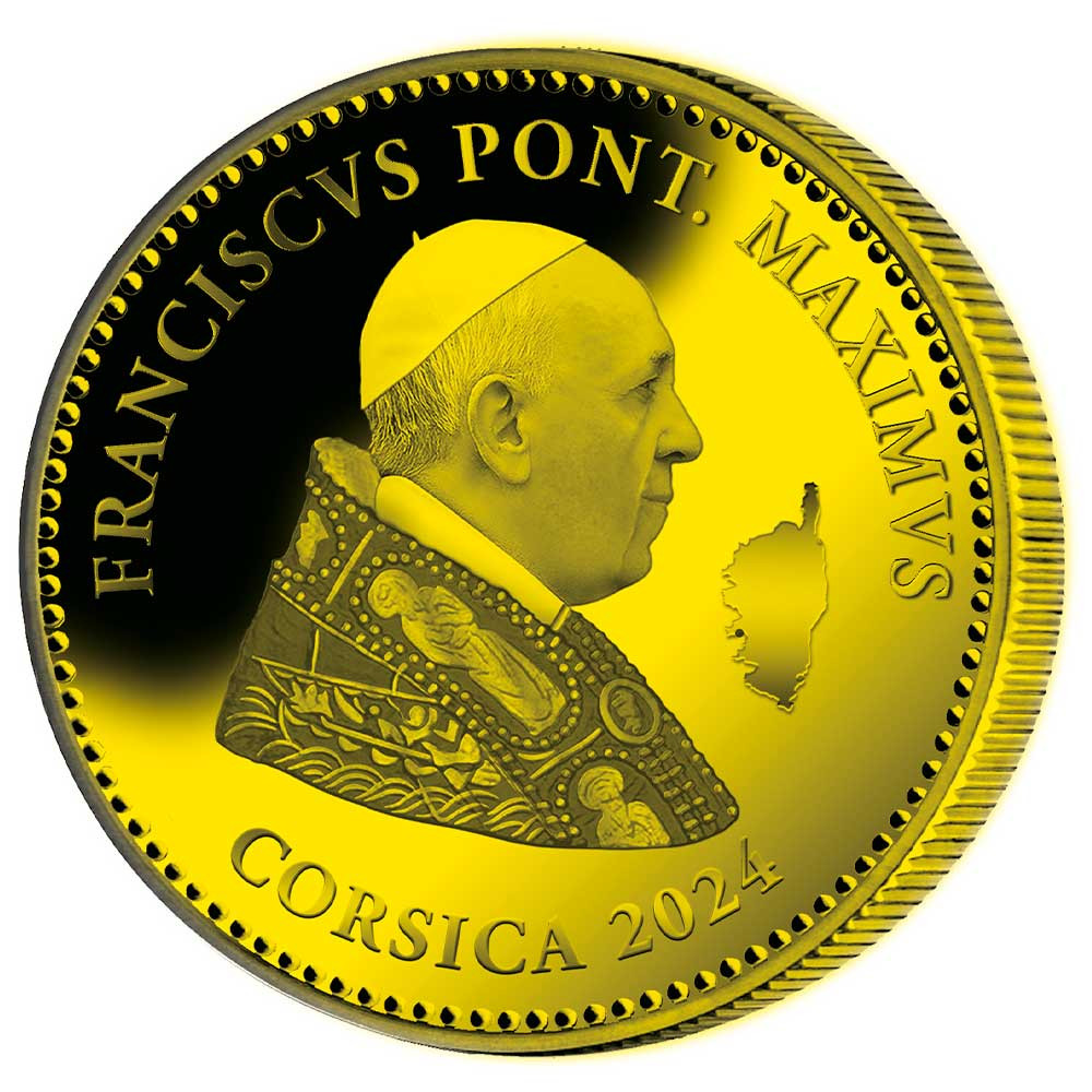 Pièce de collection Pape François en Corse
