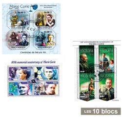 10 blocs-feuillets Marie Curie