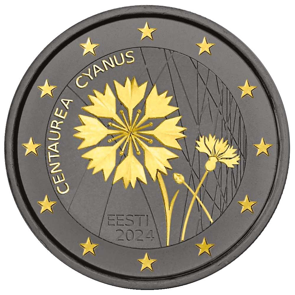 2 Euro Estonie 2024 Ruthénium - Bleuet