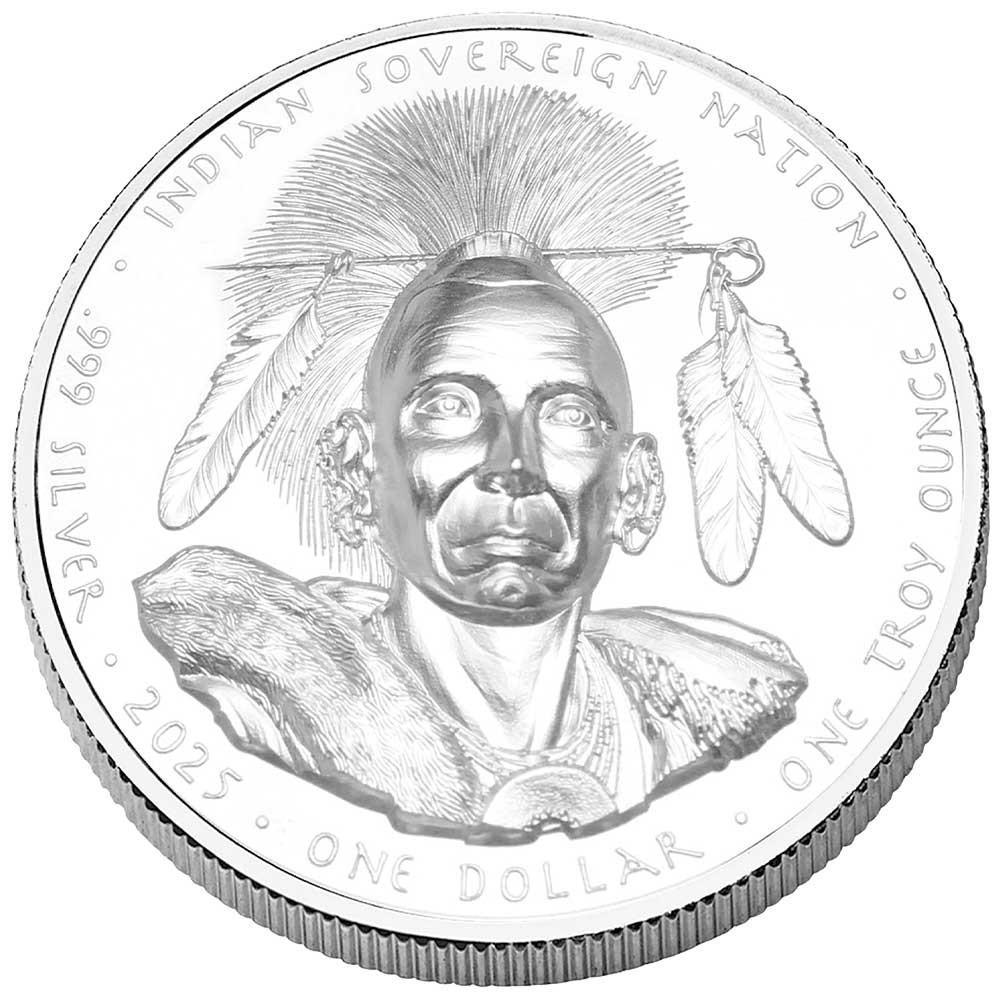 1 Dollar Argent Oglala Lakota Sioux 2025 - Black Hawk