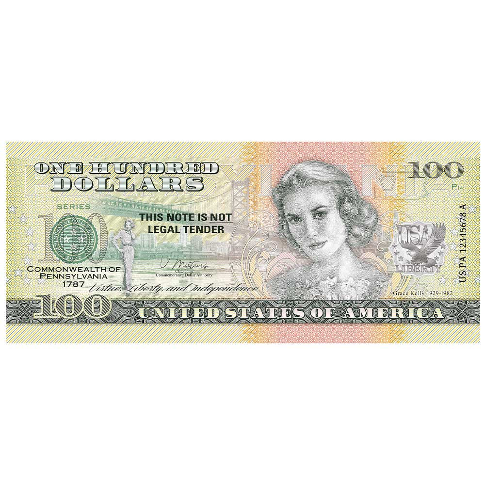 Billet Souvenir 100 Dollars USA - Grace Kelly