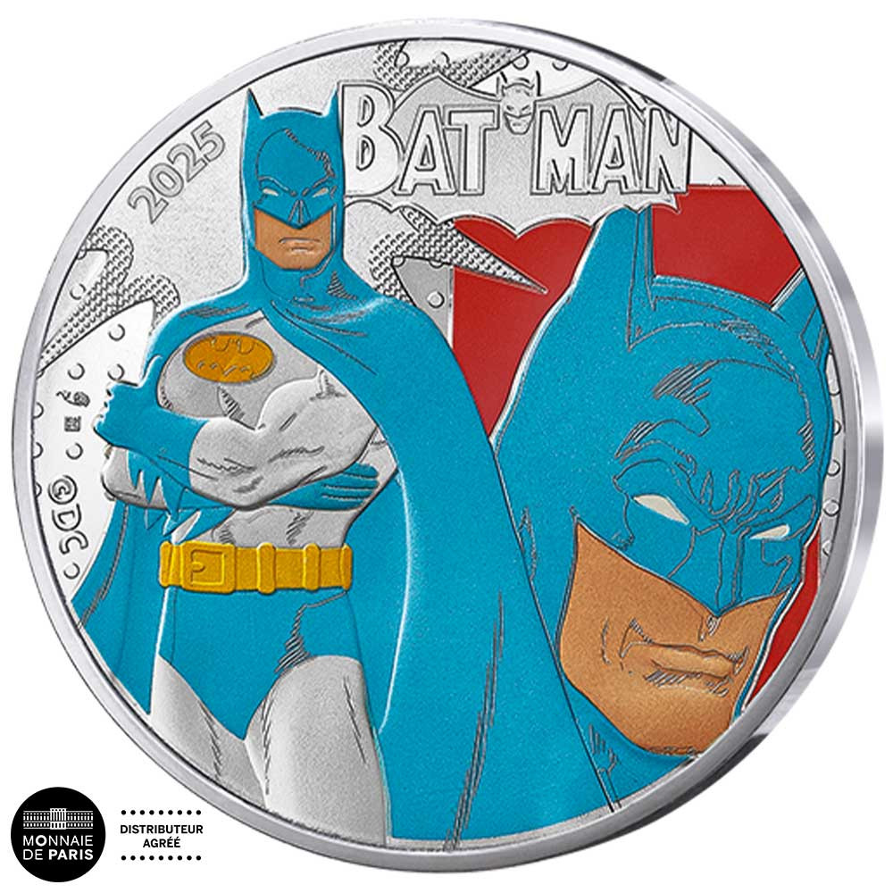 50 Euro Argent France 2025 colorisées - Batman vintage - DC Comics