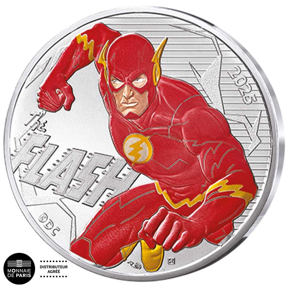 10 Euro Argent France 2025 colorisée - Flash - DC Comics