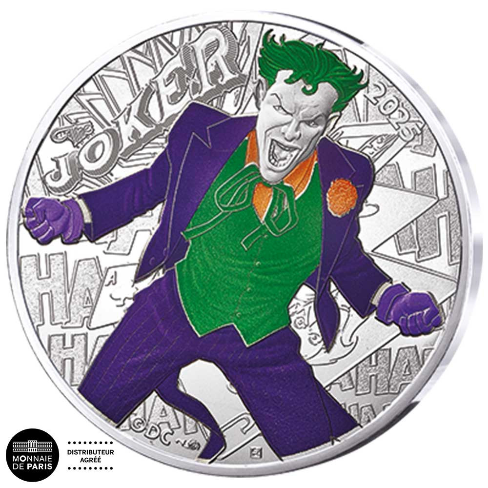 10 Euro Argent France 2025 colorisée - Le Joker - DC Comics