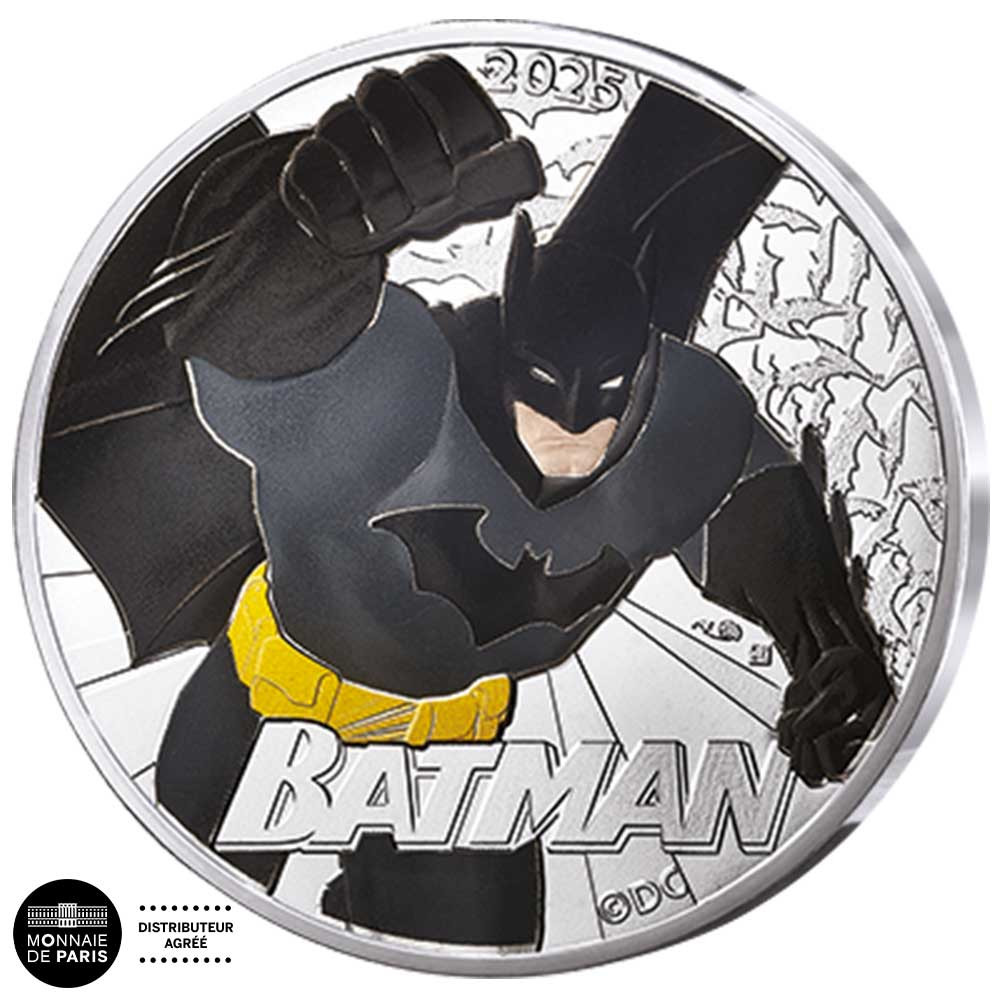 10 Euro Argent France 2025 colorisée - Batman - DC Comics