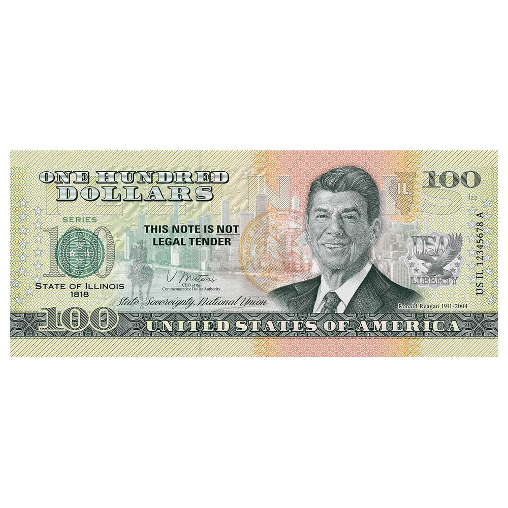 Billet Souvenir 100 Dollars USA - Ronald Reagan - 40e  Président