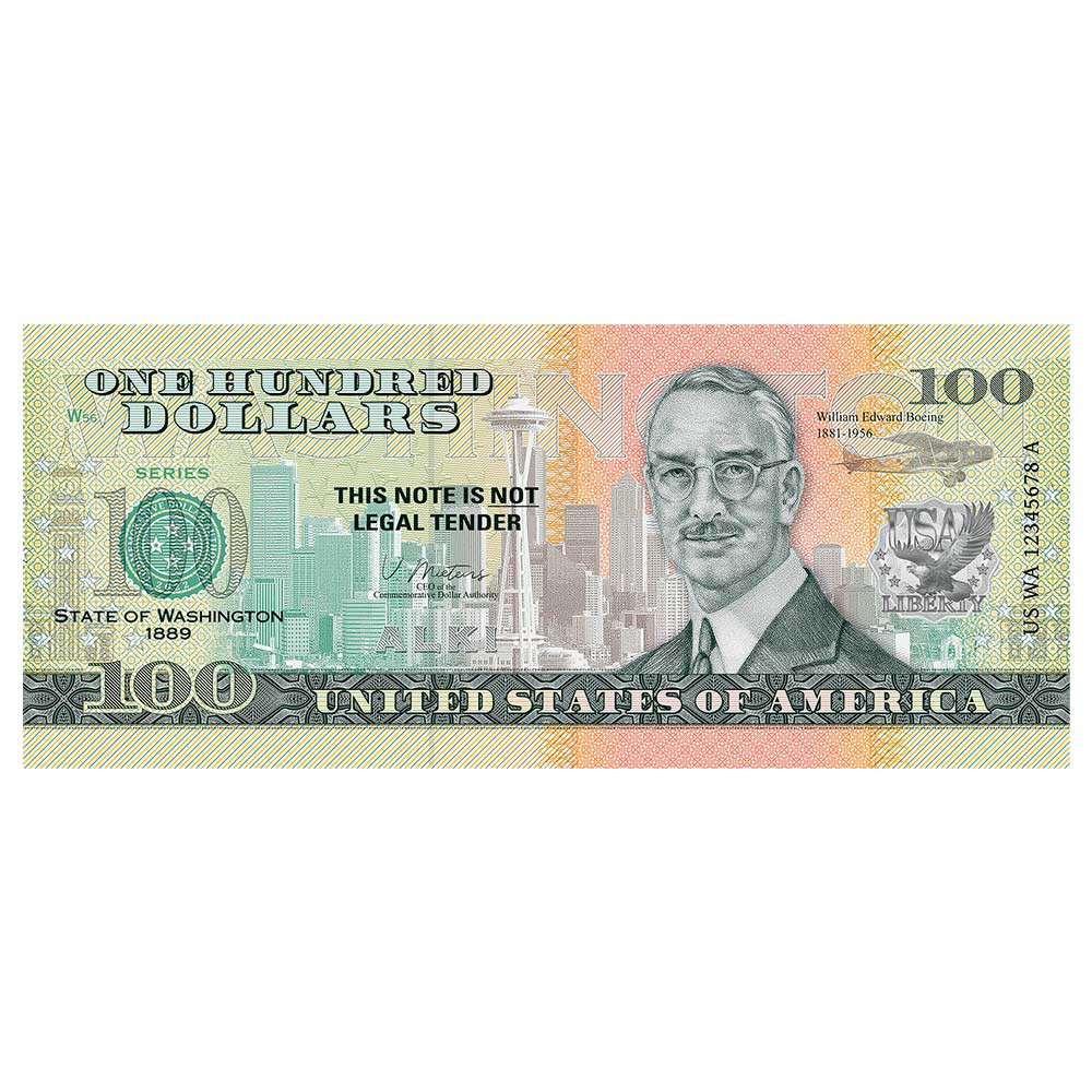 Billet Souvenir 100 Dollars - USA William Edward Boeing