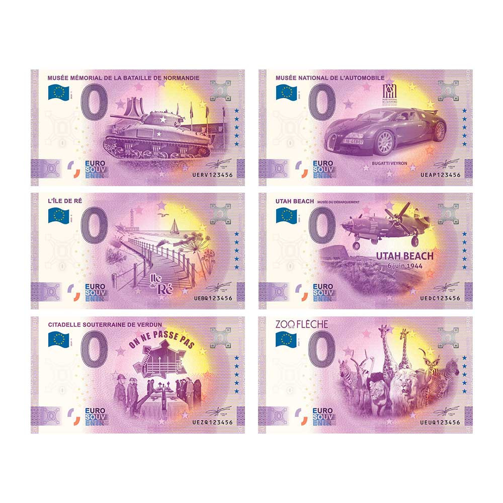 Lot 11 Billets Souvenir 0€ + Album de poche Offert