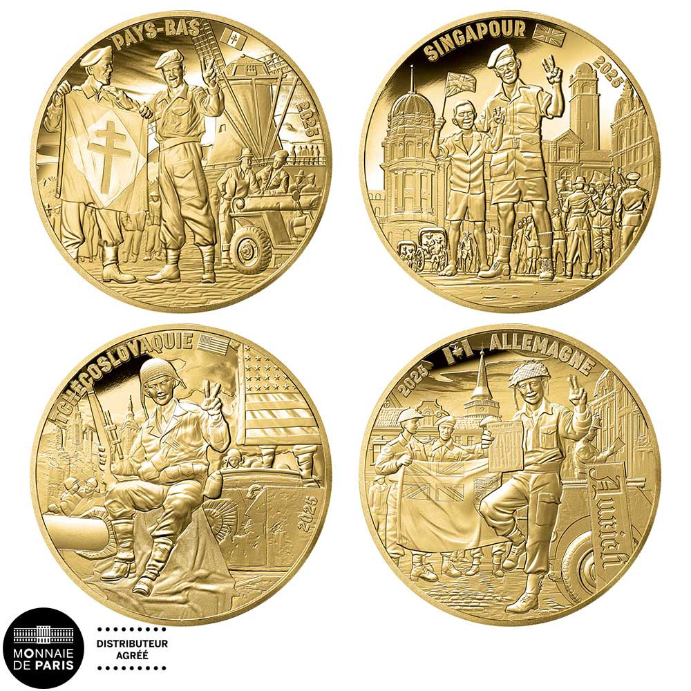 Lot 4 x 1/4 Euro France 2025