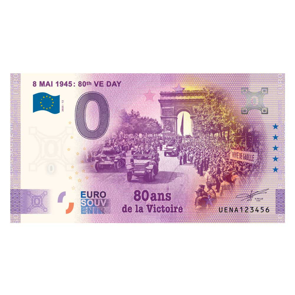 Billet Souvenir 0 Euro - 80 ans de la Victoire
