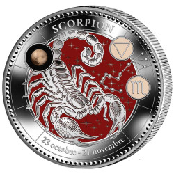 Pièce de collection colorisée - Signe astrologique Scorpion