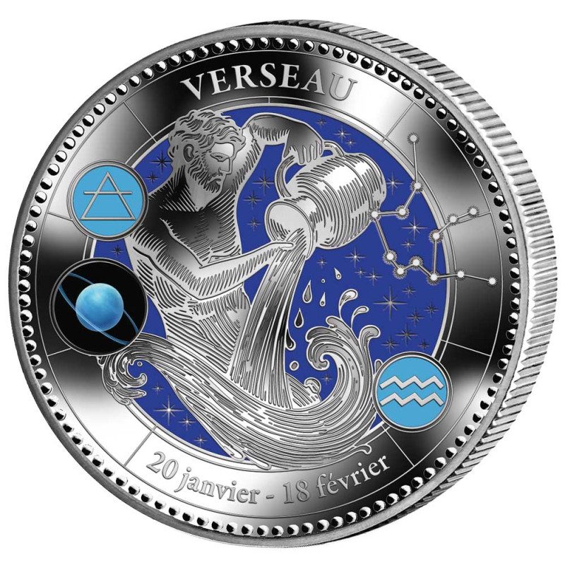 Médaille Astrologique Verseau - Argent Sterling - Neuf En Stock - Signe Du Zodiaque