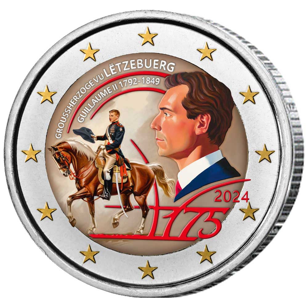2 Euro Luxembourg 2024 - Guillaume II colorisée