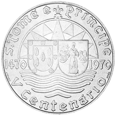 50 Escudos Argent Sao Tomé et Principe 1970 - Centenaire de Sao Tomé