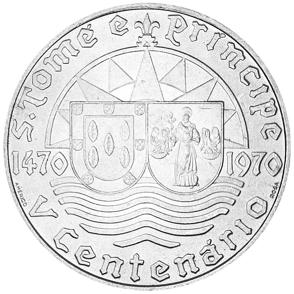 50 Escudos Argent Sao Tomé et Principe 1970 - Centenaire de Sao Tomé