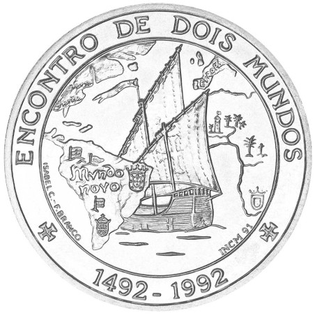 1000 Escudos Argent Portugal 1992 - Rencontre de 2 mondes